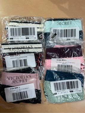 Victoria's Secret PINK LAUREL & LOVE LACE BIKINI PANTY BUNDLE L NWT